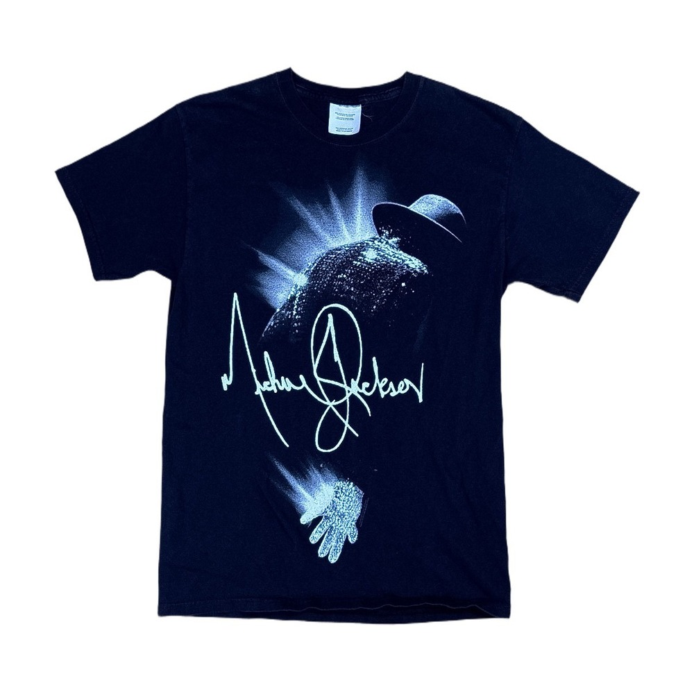 Michael Jackson Graphic T-Shirt Mens Small Black Excellent Signature Print Tee